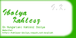 ibolya kahlesz business card